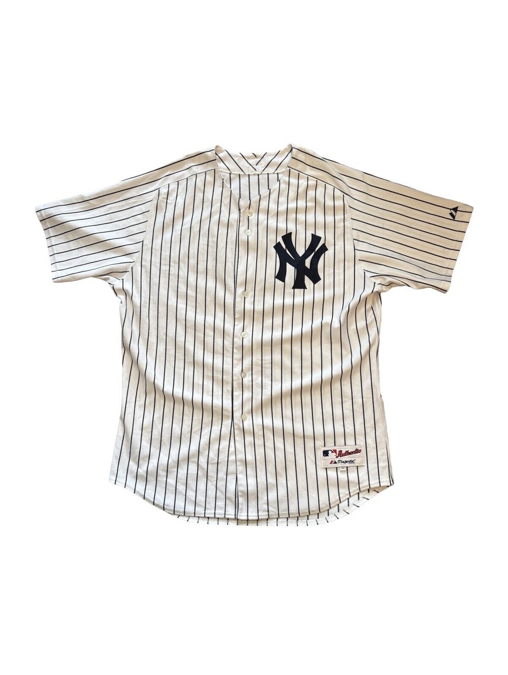 Majestic New York Yankees Derek Jeter Pinstripe Jersey Made In USA Size 52 VTG